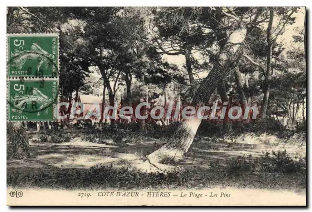 Costa Azul - Hyères — A Praia — Les Pins — Editor E.P.D. n°2739 - Frente