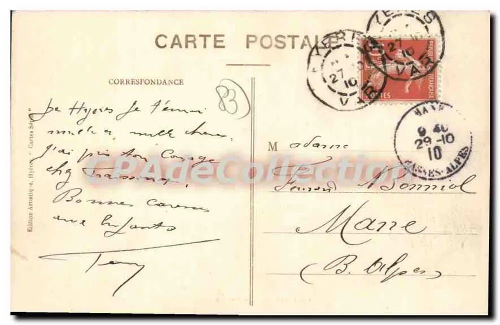 Hyères - Avenida Godillot — Perfumaria Chambourlier, editor Artmij, n°3 - Verso