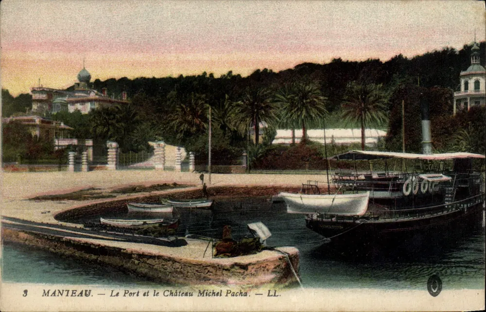 Mantheau — Der Hafen und Schloss Michel Pacha — LL - Vorderseite