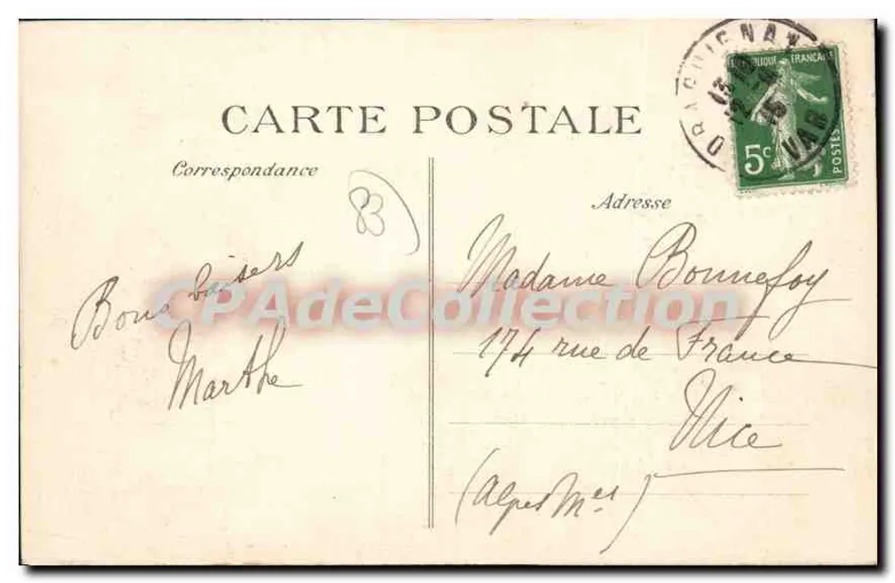 Pierre de la Fée em Draguignan — dolmen na Provência — editor E.D. n°856 - Verso