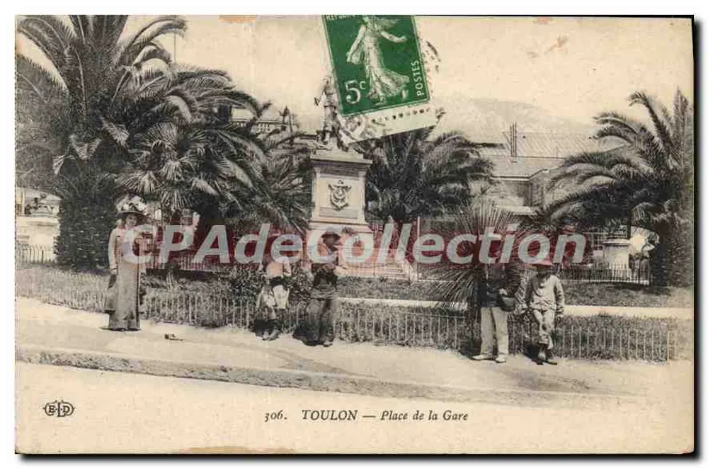 TOULON — Plaza de la Estación — Editor EID, n° 306 - Anverso
