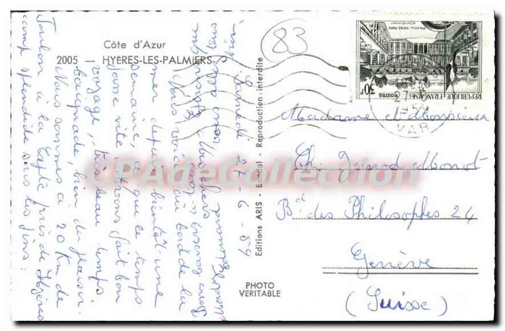 Hyères-les-Palmiers — Côte d'Azur — Edições ARIS - Verso