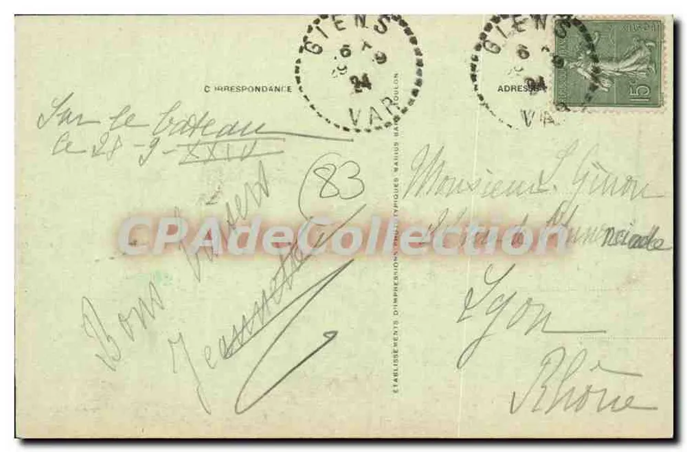 Porquerolles - Palacio del Langostino — Ed. Rarello Frères - Reverso