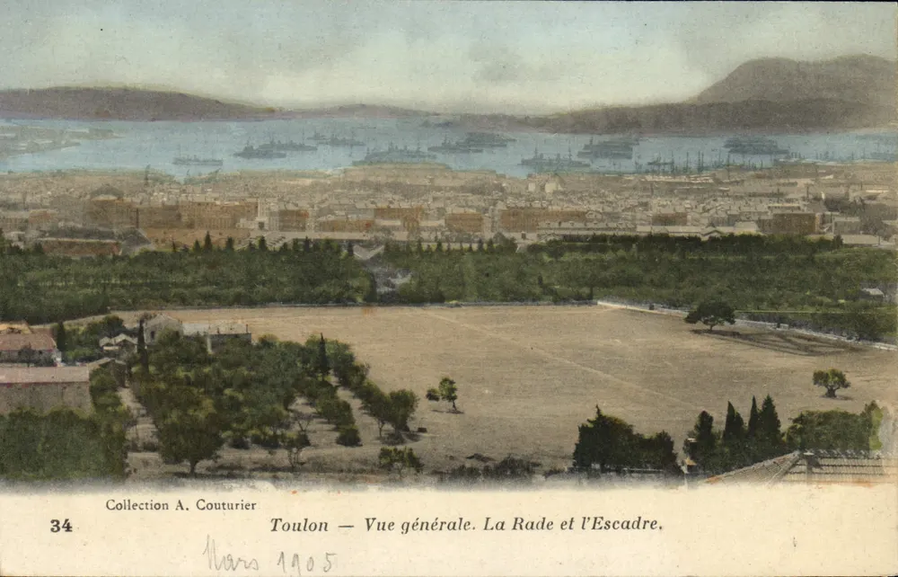 Toulon — Allgemeiner Blick. Der Hafen und die Flotte — Sammlung A. Couturier, n°34 - Vorderseite