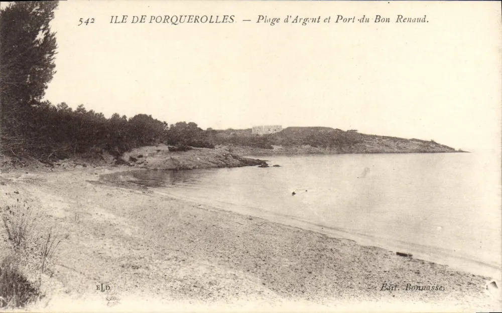 Insel Porquerolles — Strände Argent und Port-du-Bon-Renaud — Verlag Bonnasse, Nr. 542 - Vorderseite
