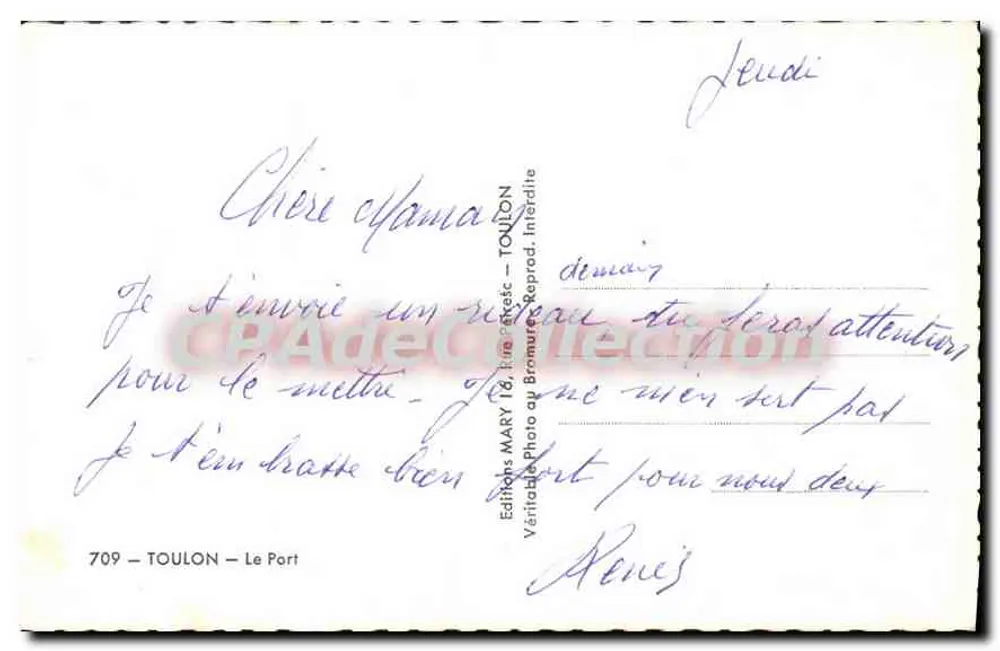 Toulon — O Porto — Edições MARY 18, rua Pâtésic - Verso