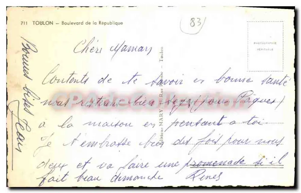 Toulon — Bulwar Republiki — Wydawnictwo MARY - Toulon - Rewers