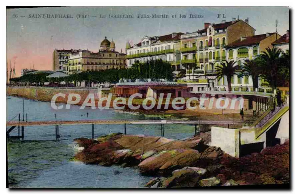 Saint-Raphaël (Var) — Boulevard Félix-Martin und die Bäder — F.L. n°26 - Vorderseite