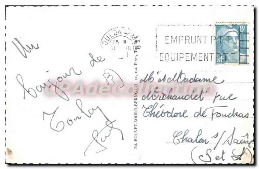 Toulon — Vista sobre a Baía — Ed. Bouvet-Sourd-Bernold, n° 203 - Verso