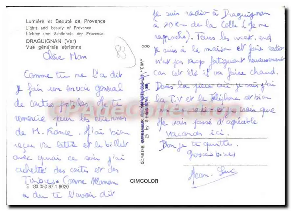 Draguignan (Var) — Allgemeiner Luftbildblick — Cimcolor - Rückseite
