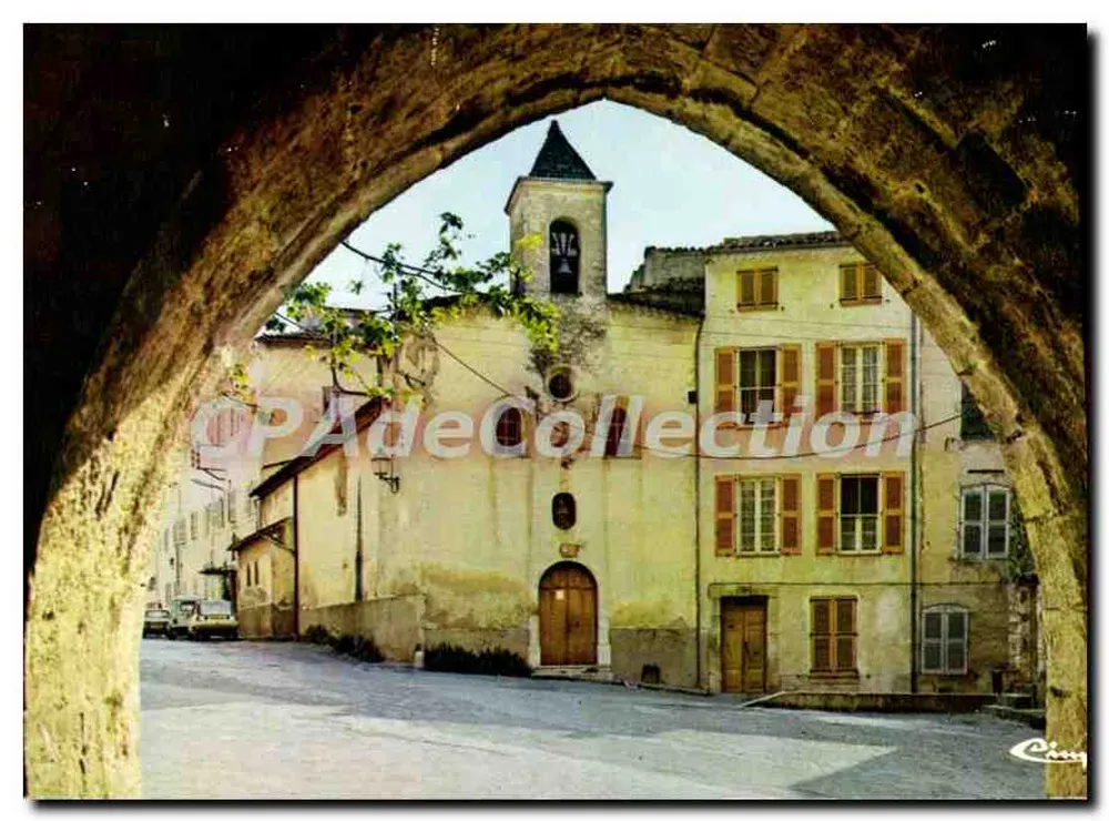 Jorgeues (Var) — Ansicht der Pforte und der Kirche Saint-François — Druckerei Combière Mâcon - Vorderseite