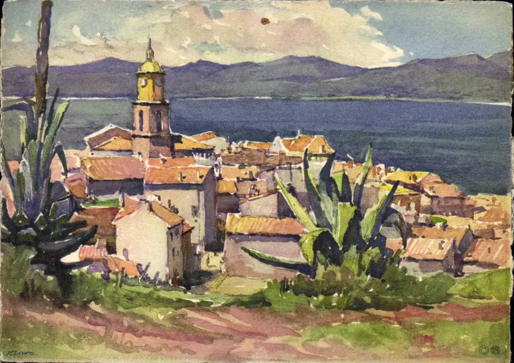Vista de Saint-Tropez — pintura aquarelada — editor CPAdedeCollection, n° 2357 - Frente