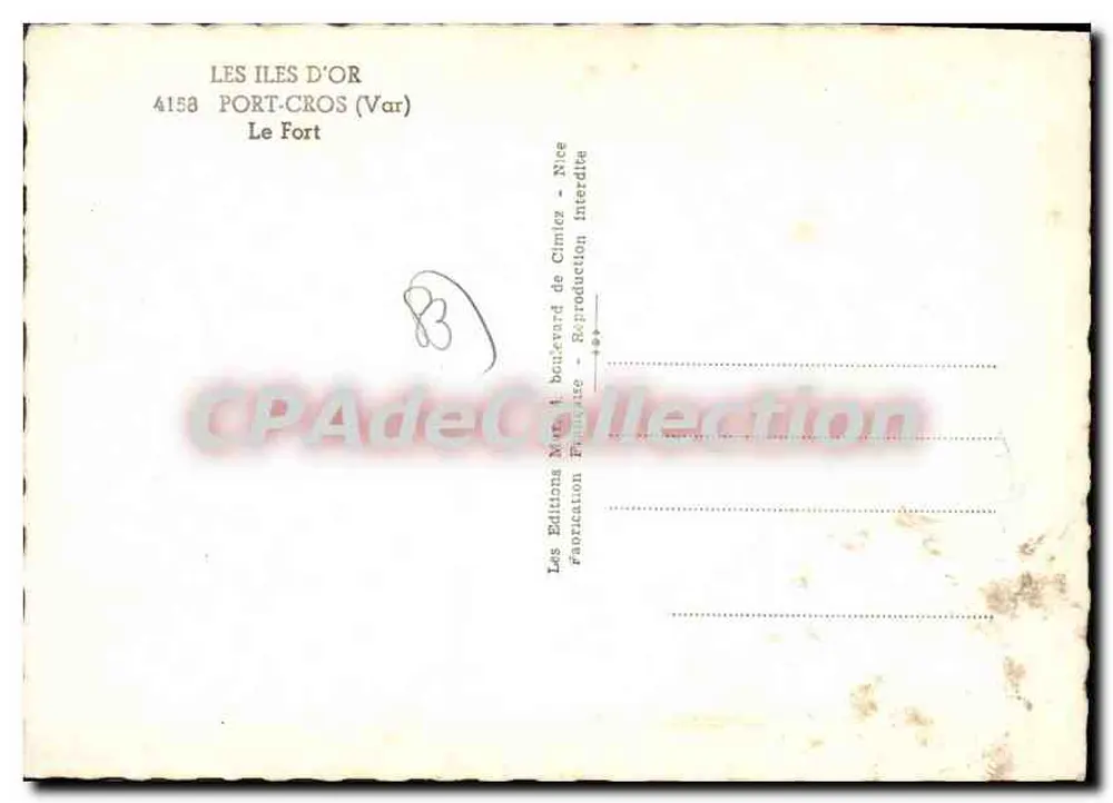 Port-Cros — El Fuerte — Las Islas de Oro, 4158 - Reverso