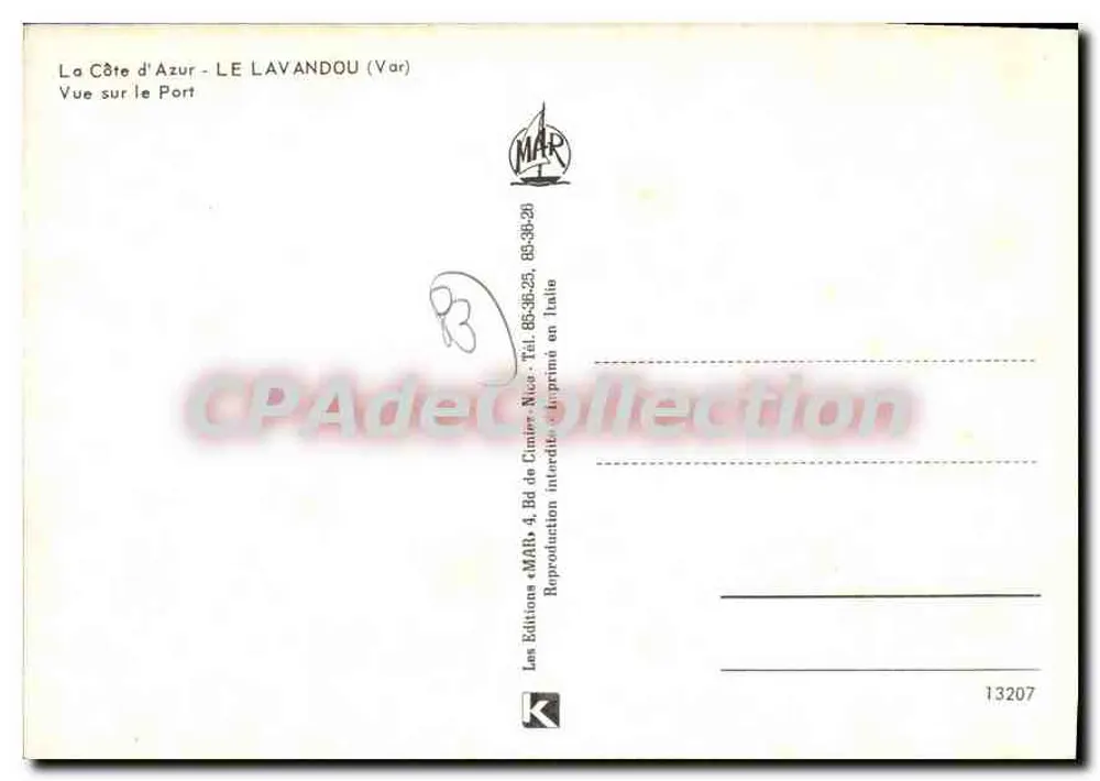 Le Lavandou (Var) — Blick auf den Hafen — Les Éditions MAR, n° 13207 - Rückseite