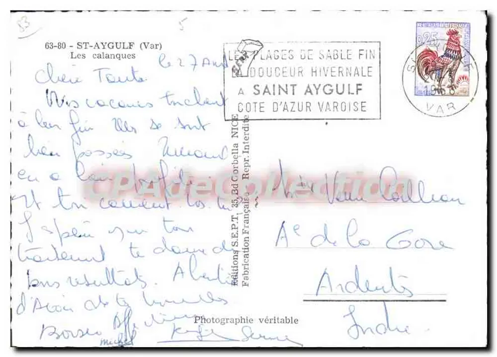 As Calanques — Praias de areia fina — Edições S.E.P.T. (Nice) - Verso