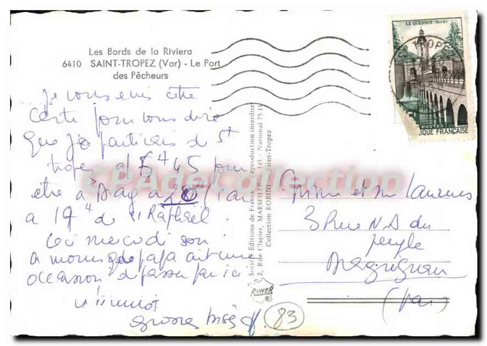 Saint-Tropez - O Porto dos Pescadores — Sociedade Edições da França, Saint-Tropez - Verso
