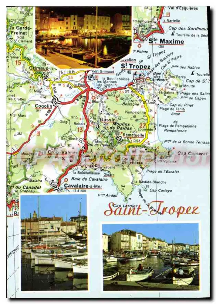 Saint-Tropez — Carte postal turística com mapa e fotografias — Edições AZUR Fréjus - Frente
