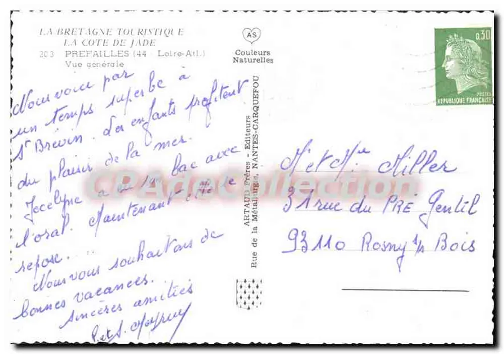 Préfailles — Vue générale — La Bretagne Touristique, N°203 - Verso