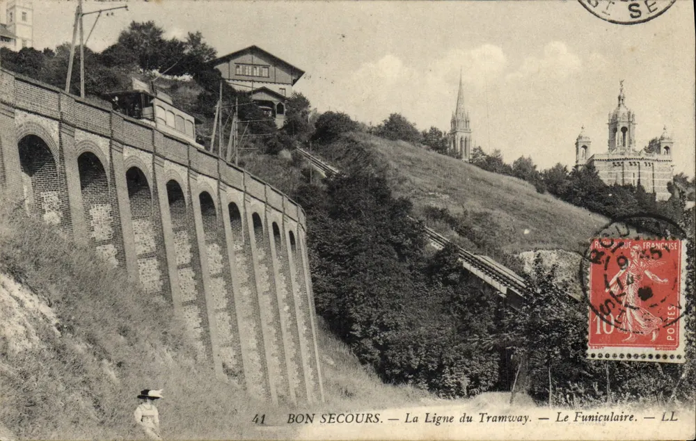 Bonsecours — A Linha do Tramway — O Funicular — LL - Frente