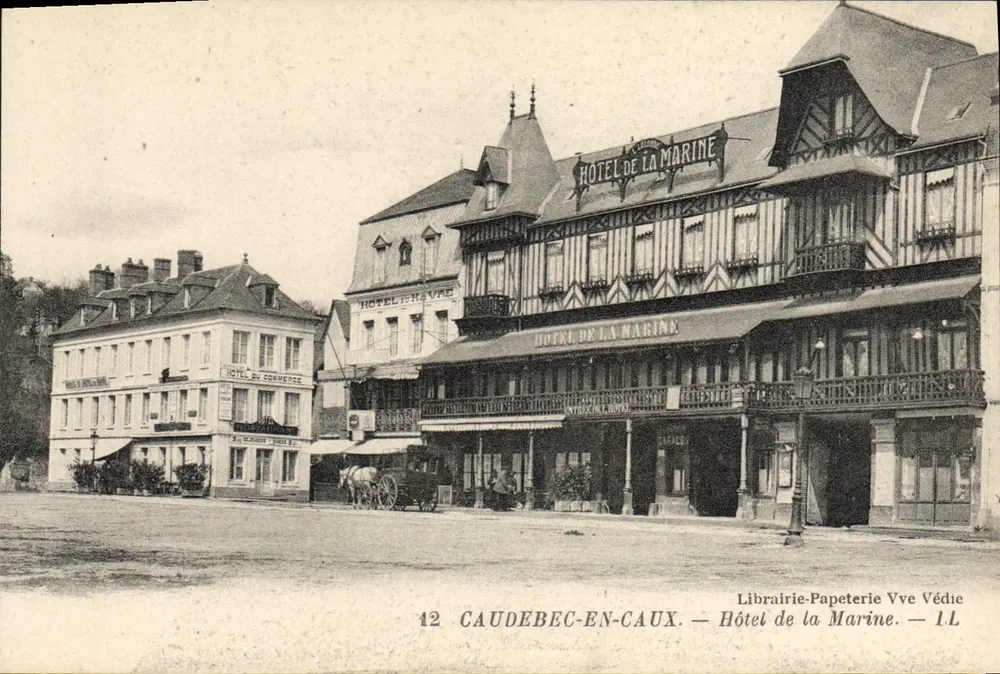 Hotel de la Marine — Caudebec-en-Caux — Livraria-Papelaria Vve Védie - Frente