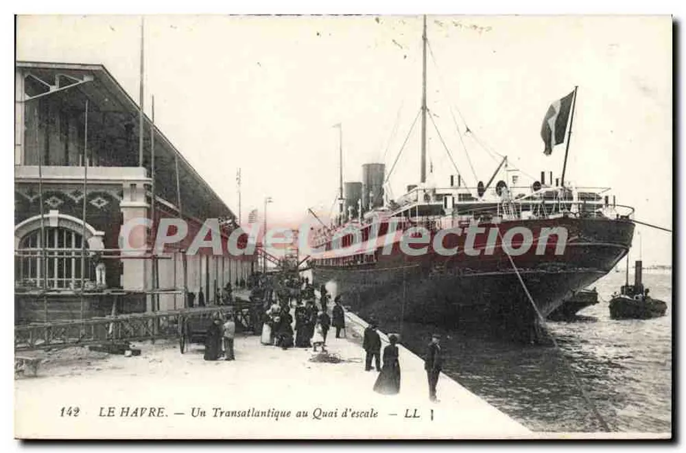 Le Havre — Ein Transatlantischer Frachter am Kai — LL 1 - Vorderseite