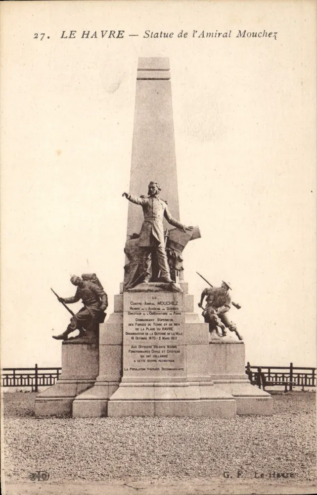 Le Havre — Estátua do Almirante Mouchez — G. F. Le Havre - Frente