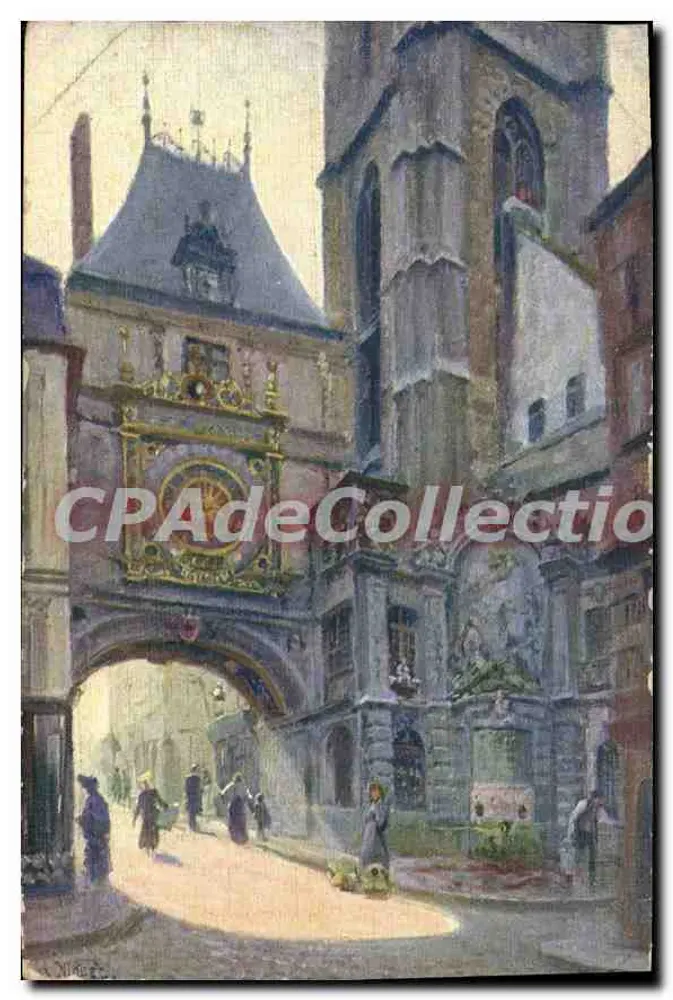 Fontaine du Gros-Horloge — Historisches Rouen — unbekannter Verlag, Nr. 1 - Vorderseite