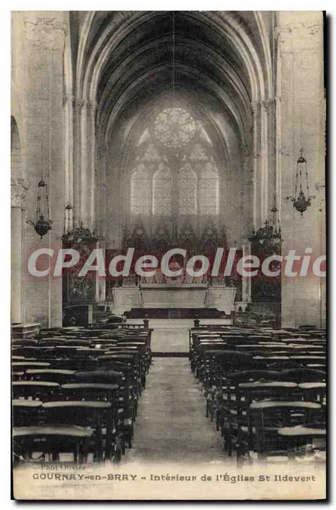 Gournay-en-Bray — Innenansicht der Kirche St Idevent — Phot Divier - Vorderseite