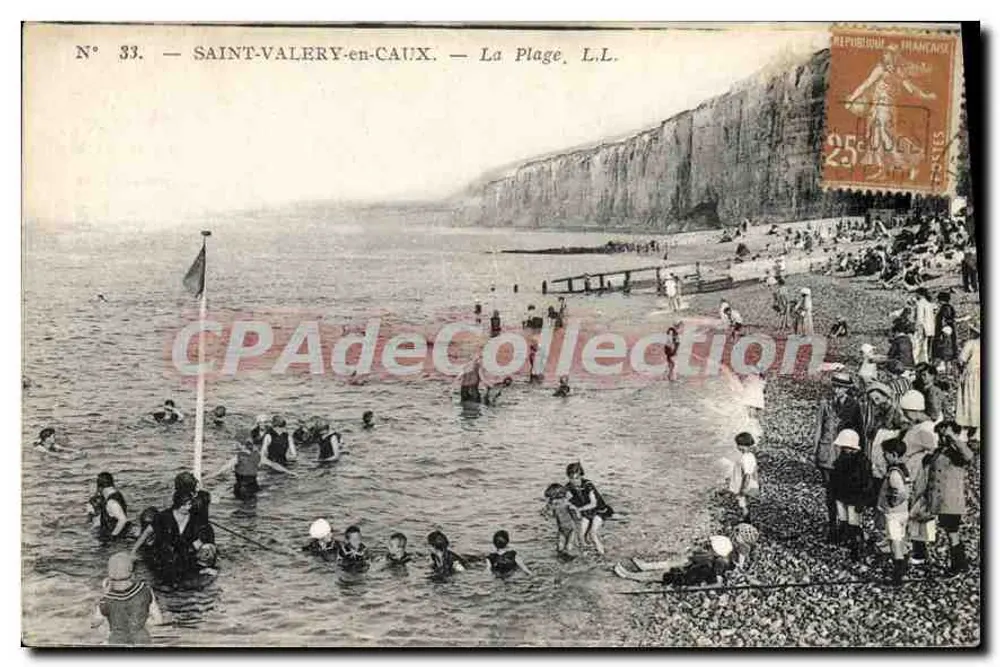 Saint-Valery-en-Caux — A Praia, L.L. — N° 33 — Editora L.L. - Frente