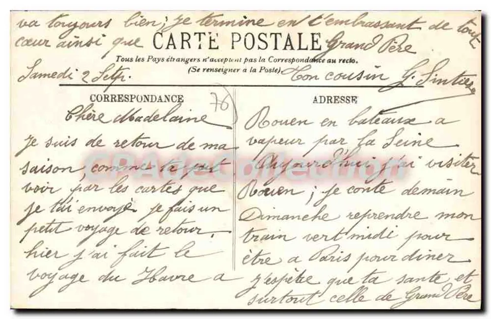 ROUEN. — Der Kai von Paris und die Transbordeur-Brücke. — LL. - Rückseite