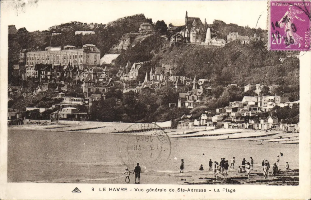 레 Havre - Ste-Adresse의 전경 - La Plage — 출판사 ARA, 번호 9 - 앞면