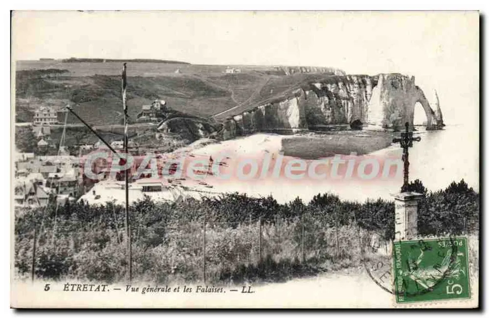 ÉTRETAT — Allgemeiner Blick und die Klippen — LL. - Vorderseite