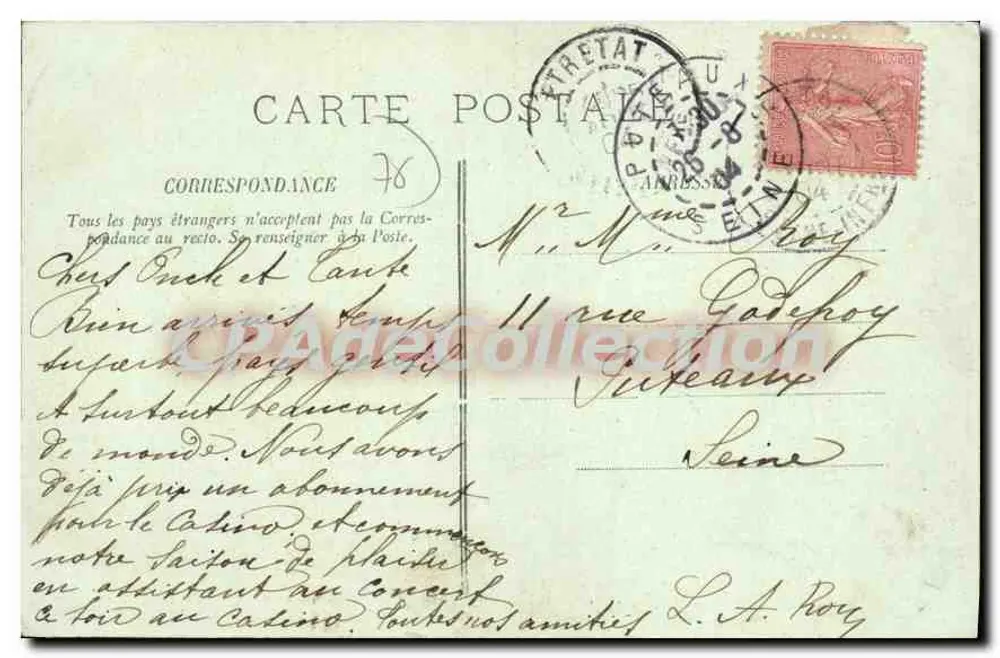 Etretat — Allgemeine Ansicht vom Amont-Felsen — LL. L. Roy - Rückseite