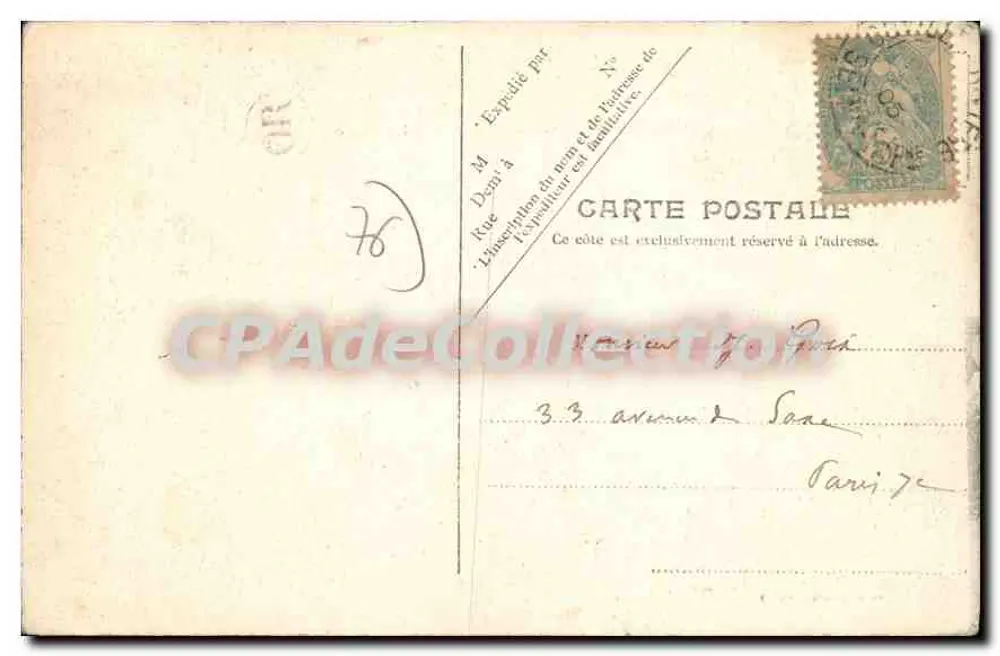Quiberville — A Praça — V. P. Paris. No. 5 - Verso