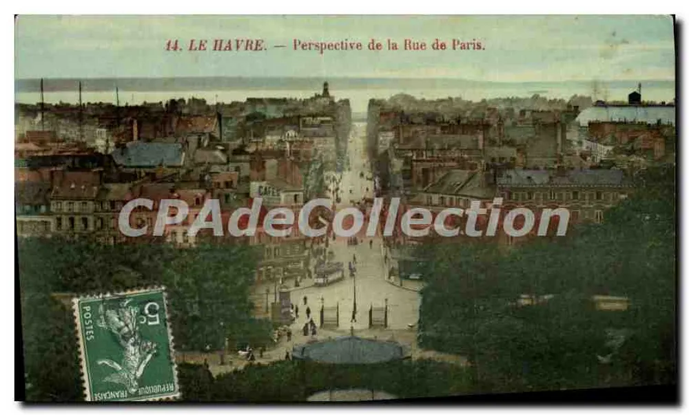 Le Havre — Perspectiva da Rue de Paris — Editor: CPAdeCollection, n° 14 - Frente