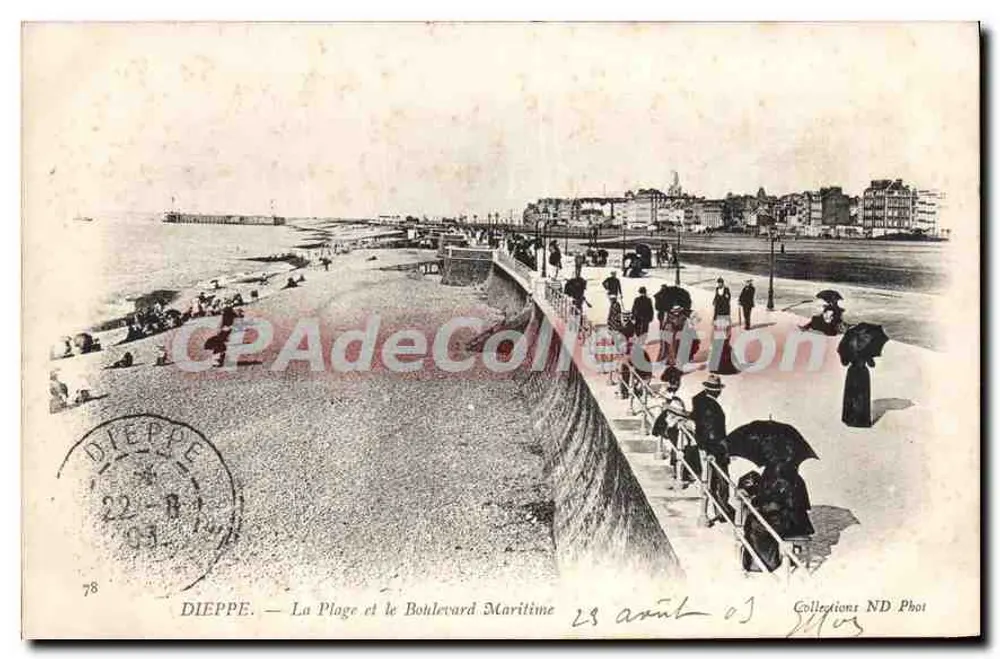 Dieppe — A Praia e o Boulevar Marítimo — Collections ND Phot - Frente