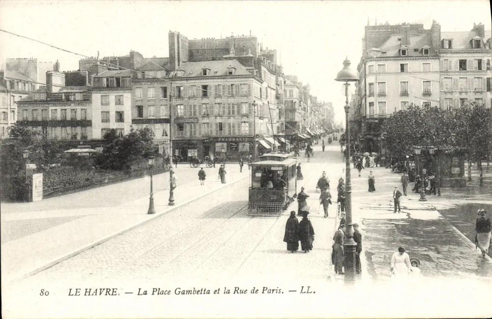 Le Havre — Place Gambetta und Rue de Paris — LL. — n°80 - Vorderseite
