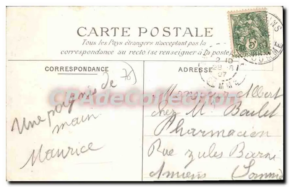 Le Tréport — Gros temps, gare la douche! — A. B. d'Opusse, n°88 - Verso