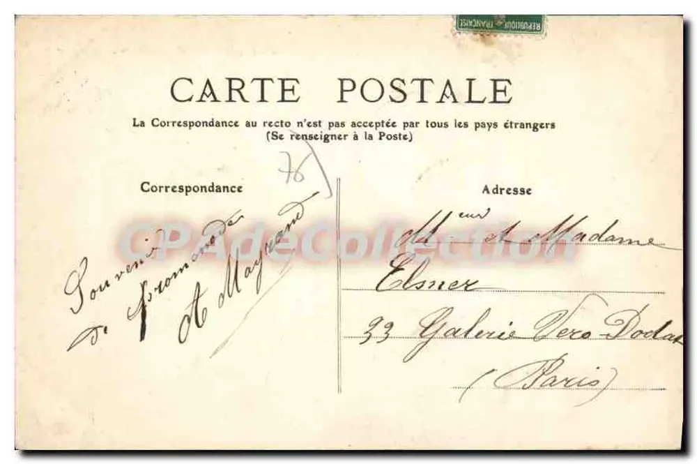 Le Tréport — 129 — Entrada de um Vapour — Editor F. F. - Verso