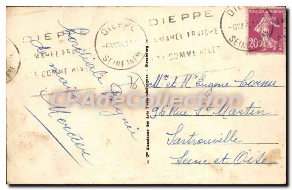 Dieppe - A Praia — LL, n°224 - Verso