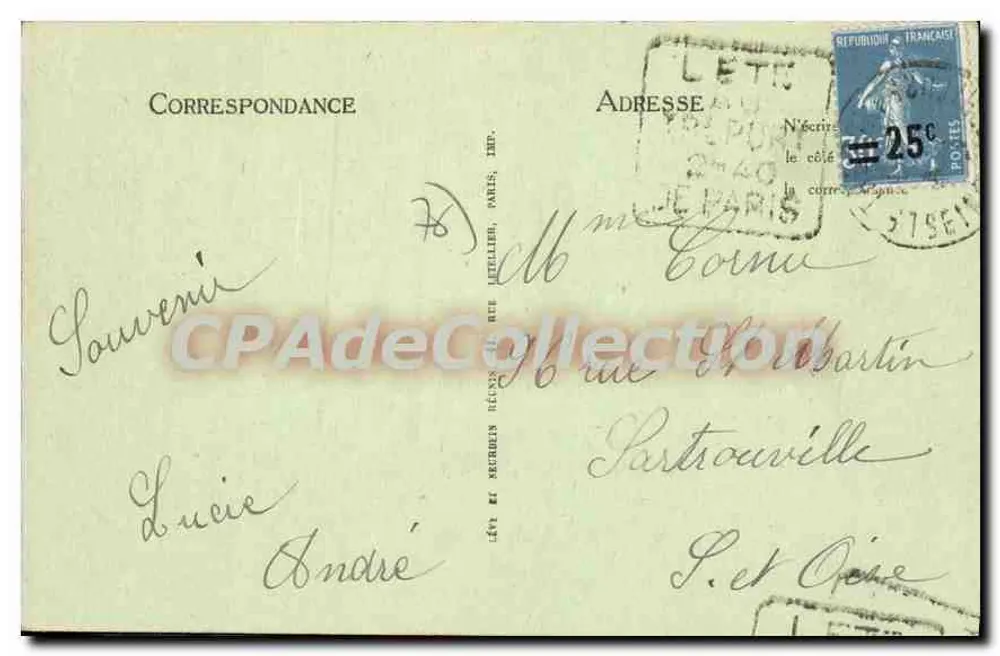 Le Tréport - Die Strände und die Klippen — Vintage Postcard/Antike Ansichtskarte, Nr. 21 - Rückseite