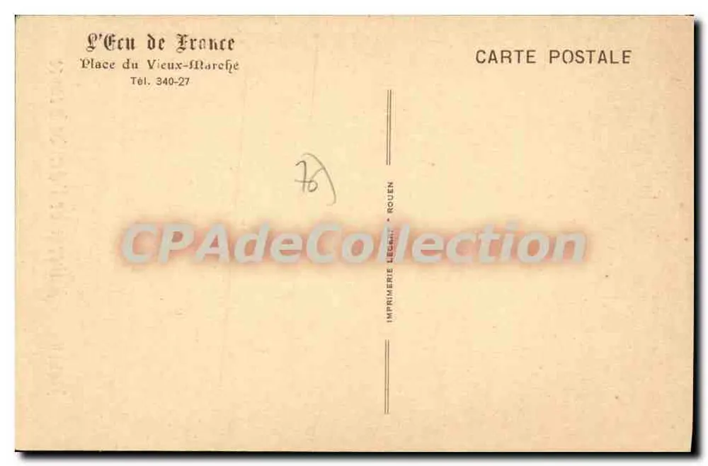 Rouen — Auberge de l'Écu de France — Cl. Lecerf - Rückseite