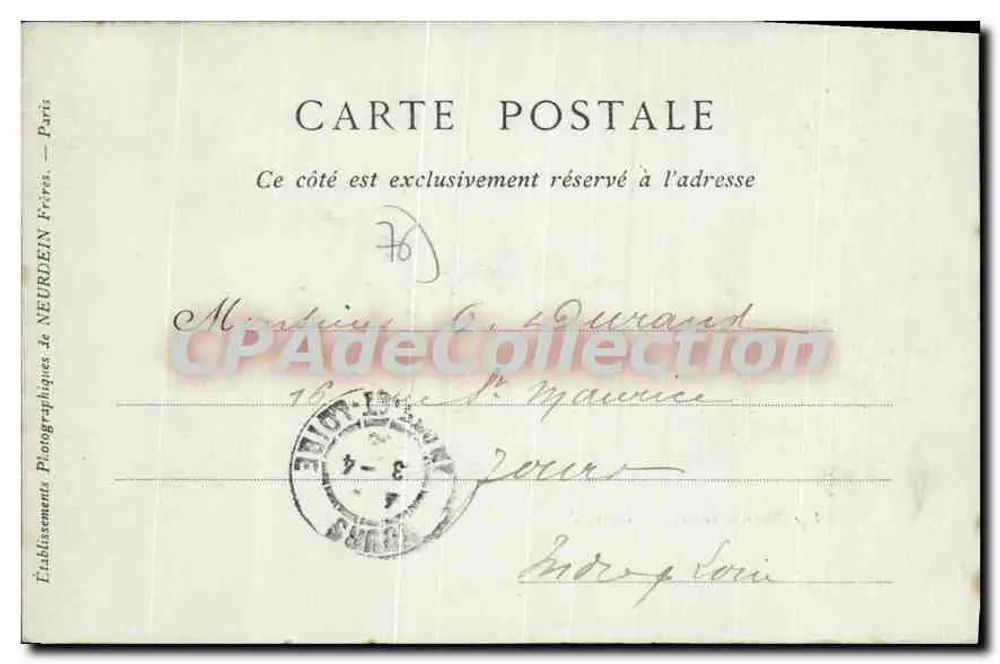 Vista General de la Benedictina de Fécamp — Éd. Paris — n°76 - Reverso