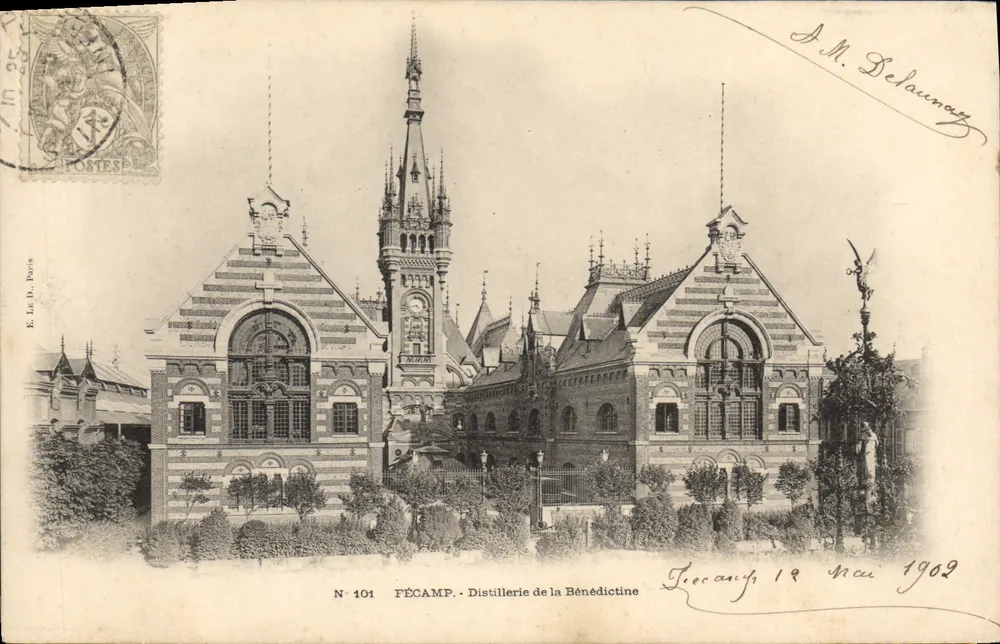 Fécamp — Destiladoria da Bénédictine — E. Le D. Becs, N° 101 - Frente