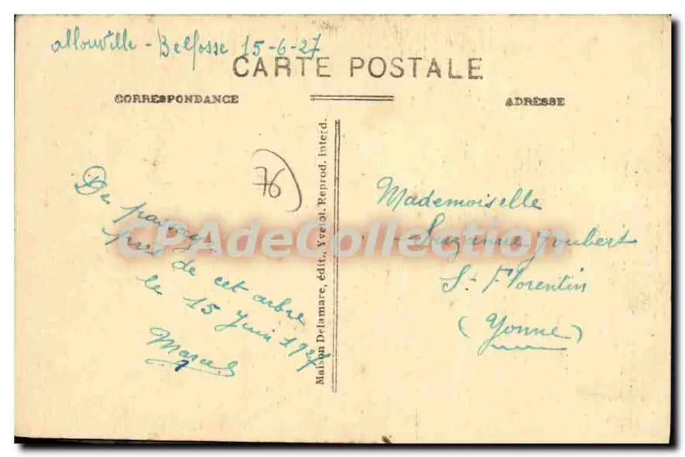 Al louville-Bellefosse - Der Große Eiche (Nordseite) — Verlag Malien Delamarre, n° 814 - Rückseite