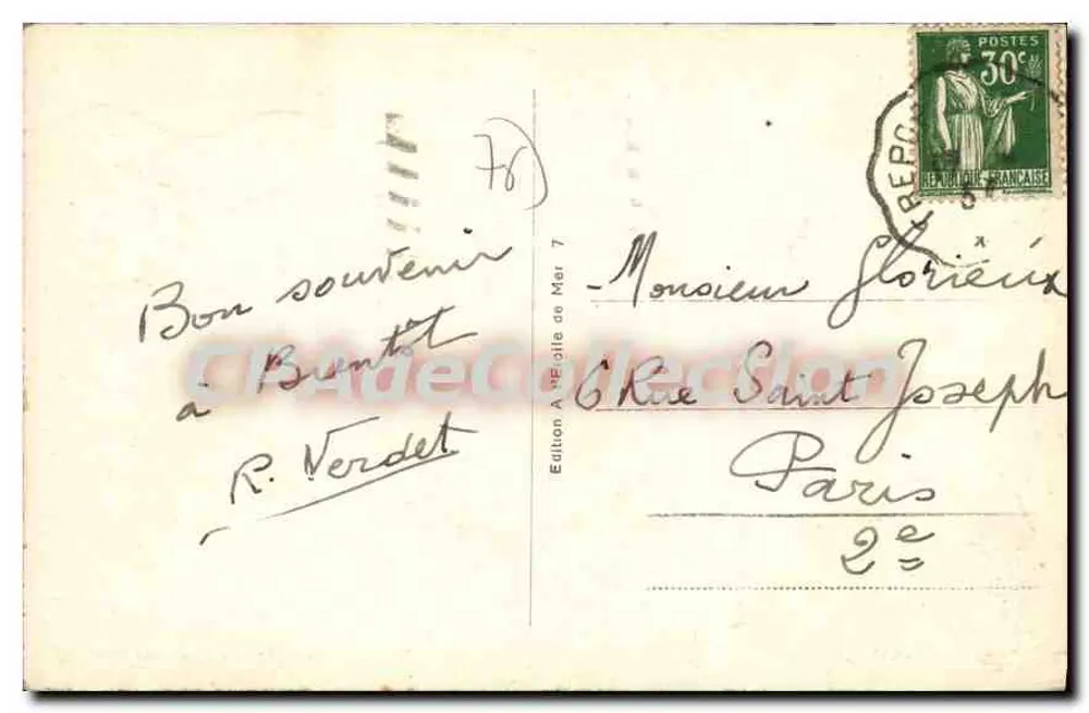 Le Tréport — Allgemeiner Blick von den Klippen — Edition A & F, Nr. 155 - Rückseite
