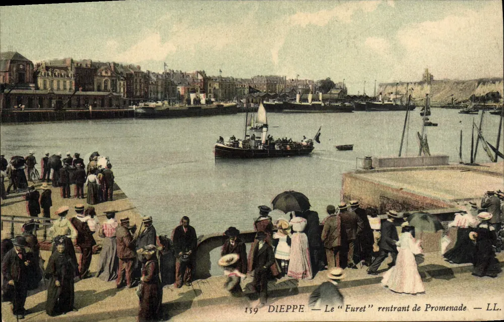 Dieppe — Der "Furet" kehrt von einer Spazierfahrt zurück — LL. n° 159 - Vorderseite