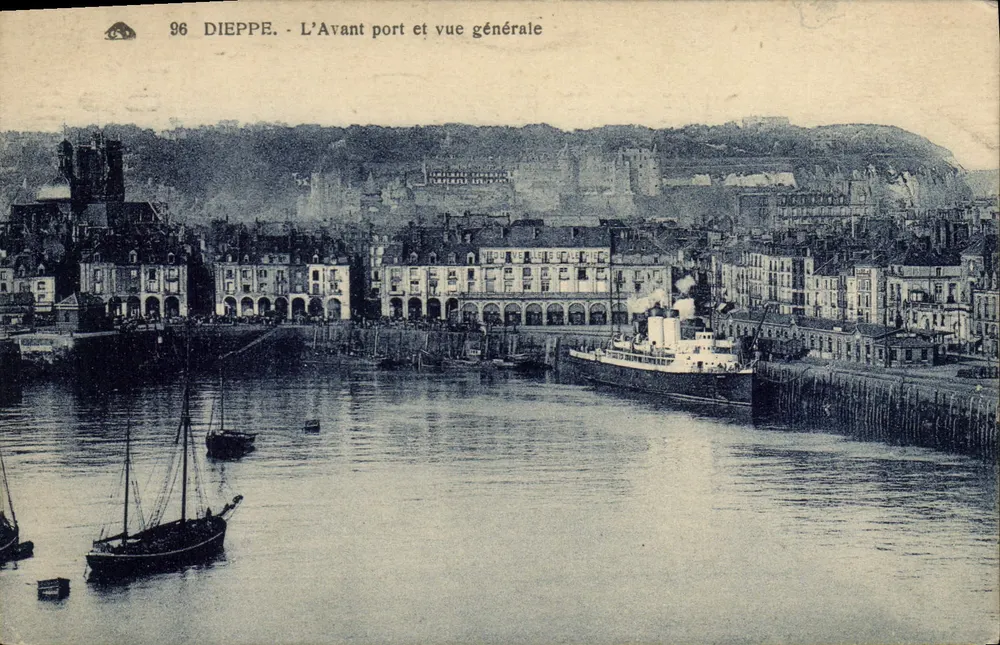 Dieppe - Der Vorderhafen und allgemeiner Blick — anonymer Verlag, Nr. 96 - Vorderseite
