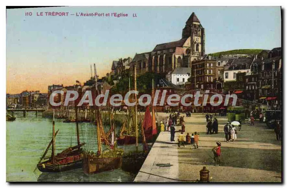 Le Tréport — Der Hafen und die Kirche — LL - Vorderseite