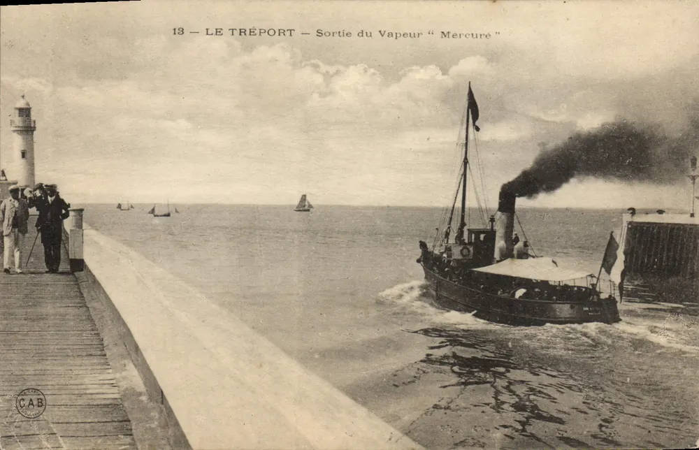 Le Tréport — Saída do Vapor "Mercure" — CAB - Frente